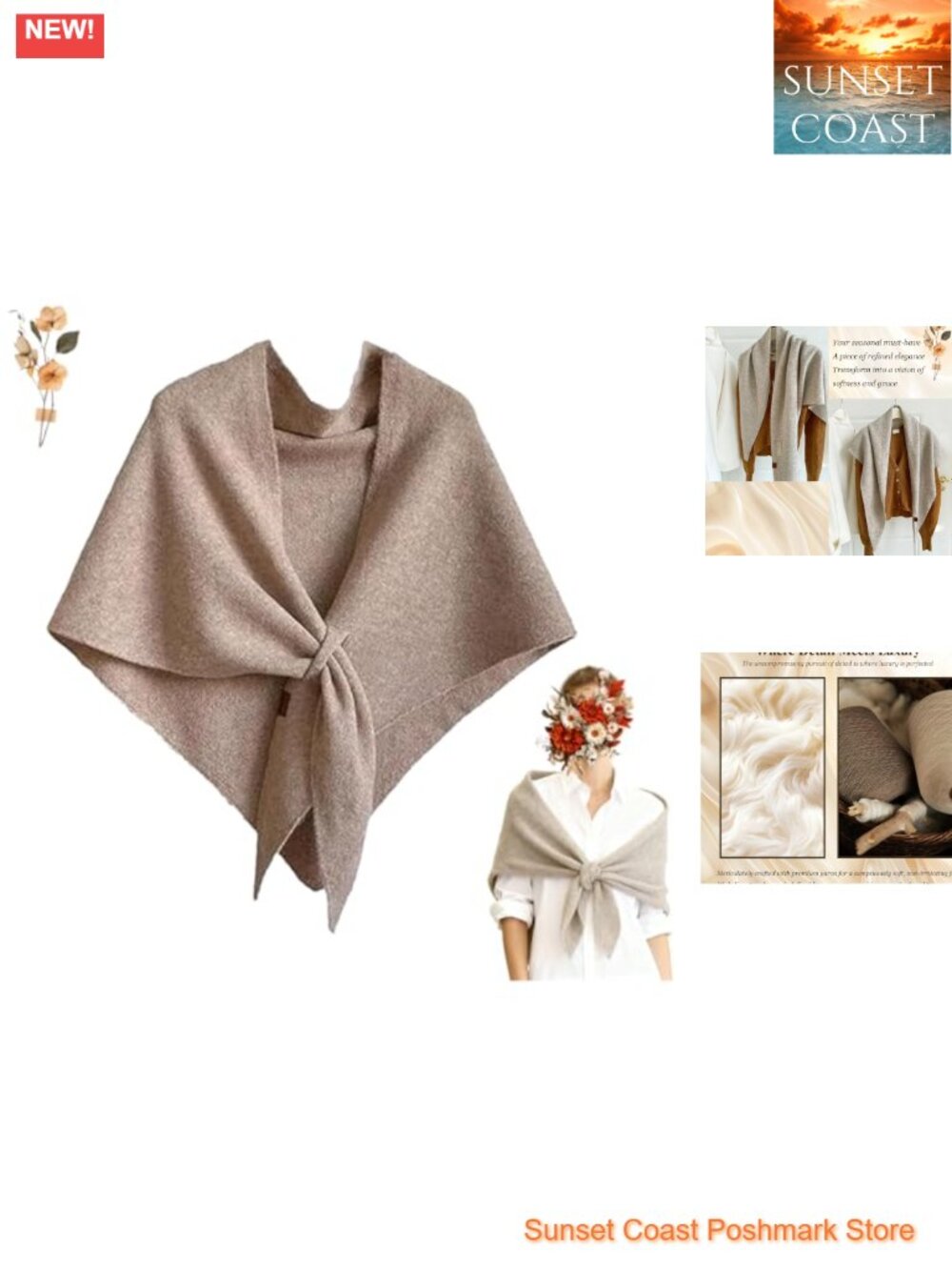 Knitted Cashmere Pashmina Wrap Shawl One Size Womens Wrap Scarf